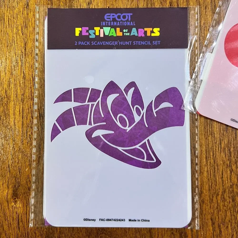 Disney Epcot Festival of the Arts Scavenger Hunt Figment Mickey Minnie Stencils
